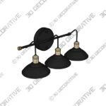 Aiwen Light Black Industrial Vanity Light 3D Models