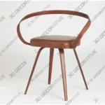 All Leather Chair with Sleek Black Finish and Tapered Frame