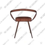 All Leather Chair with Sleek Black Finish and Tapered Frame 3D Decorative