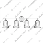 Alnora 4‑Light Dimmable Vanity Light 3D Decorative