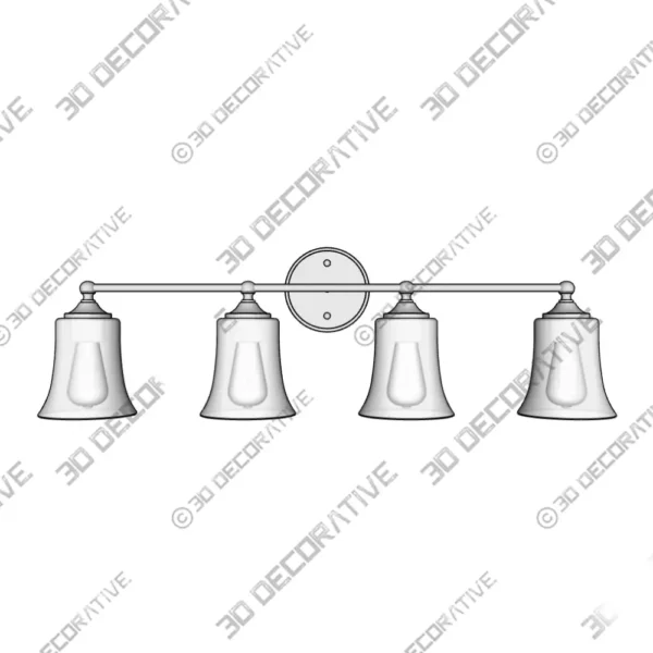 Alnora 4‑Light Dimmable Vanity Light - 3D Decorative