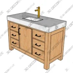 Ambree Single Bathroom Vanity with Engineered Marble Top - 3D Models Ambree Single Bathroom Vanity with Engineered Marble Top 3D Models