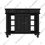 Americana Black Kitchen Island – 3D Decorative