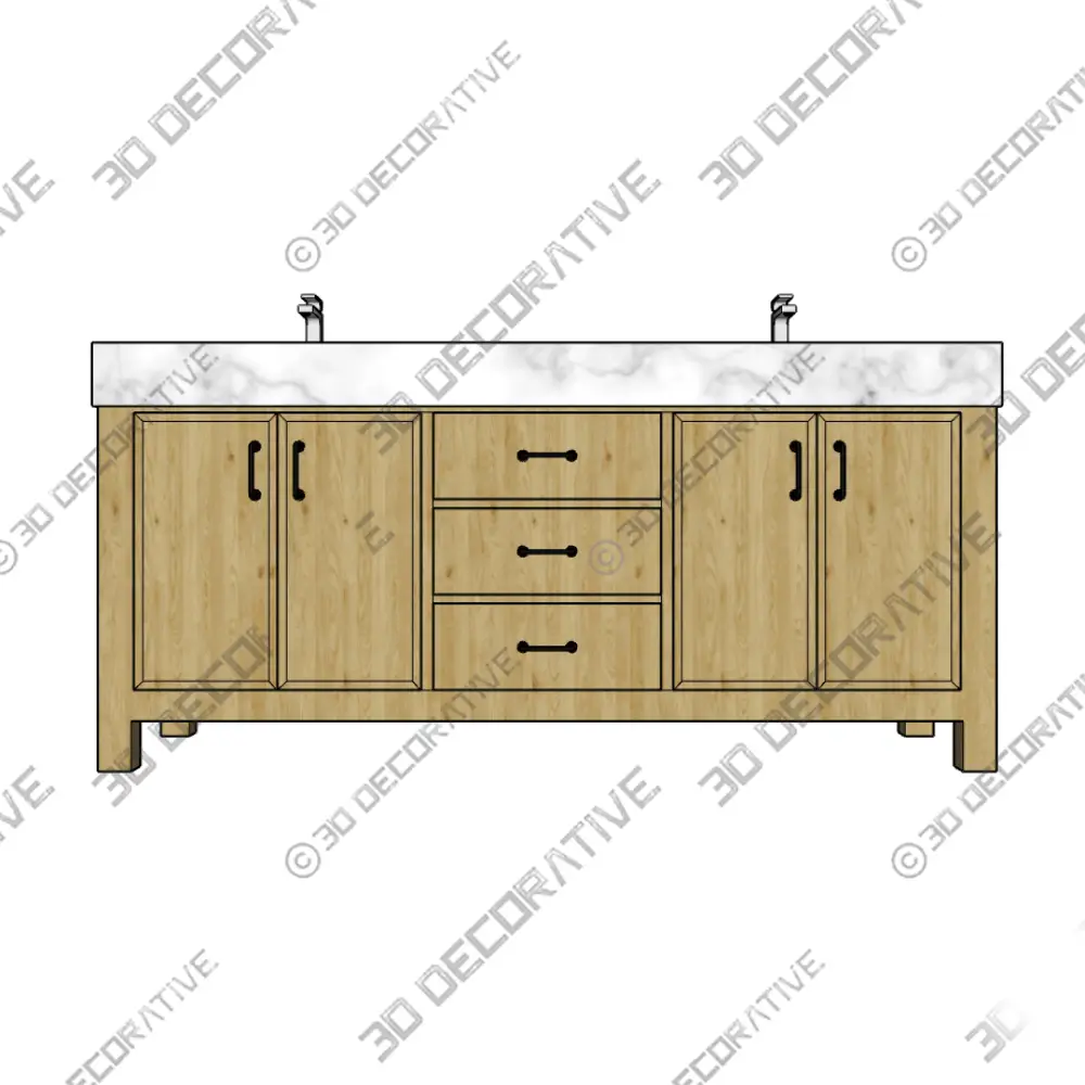 Aneysa Double Bathroom Vanity - Marble Top Vanity Set