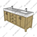 Aneysa Double Bathroom Vanity with Engineered Marble Top - 3D Models Aneysa Double Bathroom Vanity with Engineered Marble Top 3D Models