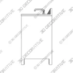 Angle Double Bathroom Vanity with Engineered Marble Top 3D Decorative