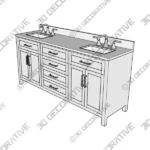 Angle Double Bathroom Vanity with Engineered Marble Top Shop Now