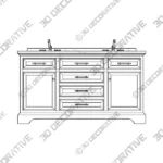 Annaline Double Bathroom Vanity 3D Models