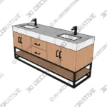 Annice Double Bathroom Vanity with Cultured Marble Top - 3D Decorative Annice Double Bathroom Vanity with Cultured Marble Top 3D Decorative