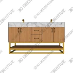 Annice Double Bathroom Vanity with Stone Top - 3D Decorative Annice Double Bathroom Vanity with Stone Top 3D Decorative