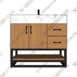 Annice Single Bathroom Vanity with Stone Top 3D Decorative