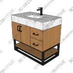 Annice Single Bathroom Vanity with Stone Top - 3D Models Annice Single Bathroom Vanity with Stone Top 3D Models