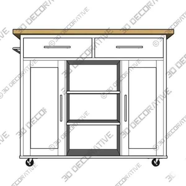 Aralynne Kitchen Island Cart – 3D Decorative
