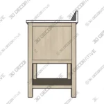 Arcott Single Sink Fluted Natural Wood Bath Vanity with White – 3D Decorative Arcott Single Sink Fluted Natural Wood Bath Vanity with White – 3D Decorative