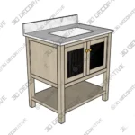 Arcott Single Sink Fluted Natural Wood Bath Vanity with White – 3D Models Arcott Single Sink Fluted Natural Wood Bath Vanity with White – 3D Models