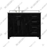 Beaufort Single Sink Black Bath Vanity – 3D Decorative