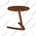 C Shaped Walnut End Table with Rounded Top -3D Models C Shaped Walnut End Table with Rounded Top 3D Models