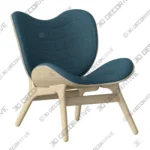 Conversation Piece Lounge Chair with Sculpted Wood Frame Conversation Piece Lounge Chair with Sculpted Wood Frame