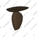Curved Walnut Side Table in Nordic Minimalist Style - 3D Models Curved Walnut Side Table in Nordic Minimalist Style 3D Models