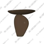 Curved Walnut Side Table in Nordic Minimalist Style - 3D SketchUp Curved Walnut Side Table in Nordic Minimalist Style 3D SketchUp