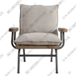 Declan Accent Chair with Tufted Back and Wood Legs Upholstered
