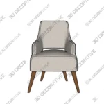 Dree Accent Chair in Soft Ivory Boucle Upholstery - 3D Decorative Dree Accent Chair in Soft Ivory Boucle Upholstery 3D Decorative