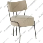 Enid Lounge Chair with Curved Back and Sculptural Frame