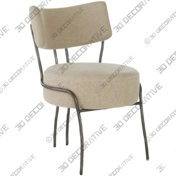 Enid Lounge Chair with Curved Back and Sculptural Frame
