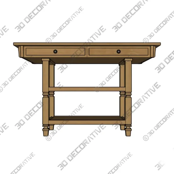 Erickson Solid Wood Kitchen Island – 3D Decorative