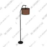 Eryn Cylindrical Floor Lamp in Metal and Fabric 3D Models