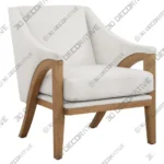 Evolve Accent Chair with Gray Velvet and Oak Wood Frame
