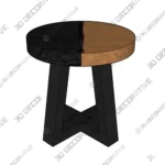 Handmade Reclaimed Wood Side Table for Rustic Interiors - 3D Decorative Handmade Reclaimed Wood Side Table for Rustic Interiors 3D Decorative