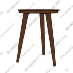 Handmade Walnut Round End Table for Rustic Interiors 3D Decorative