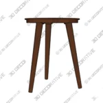 Handmade Walnut Round End Table for Rustic Interiors 3D SketchUp