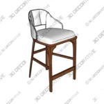 Inga Counter Stool in Modern Sculptural Wood Design -3D Decorative Inga Counter Stool in Modern Sculptural Wood Design 3D Decorative