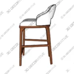 Inga Counter Stool in Modern Sculptural Wood Design -3D Models Inga Counter Stool in Modern Sculptural Wood Design 3D Models