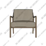 Kashmir Accent Chair with Sculpted Frame and Flared Arms 3D Decorative