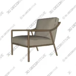 Kashmir Accent Chair with Sculpted Frame and Flared Arms 3D SketchUp