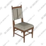 Keegan Lounge Chair with Ivory Leather and Wood Frame - 3D Models Keegan Lounge Chair with Ivory Leather and Wood Frame 3D Models