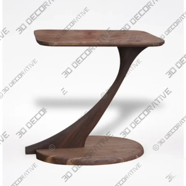 Mid Century Cantilever Walnut Side Table for Living Spaces