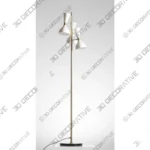 Mid Century Italian Style Brass Floor Lamp with Cone Shades