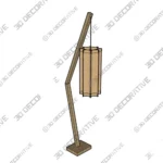 Mid Century Modern Wooden Floor Lamp Minimalist Design 3D Models