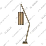 Mid Century Modern Wooden Floor Lamp Minimalist Design 3D SketchUp
