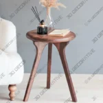 Mid Century Walnut Round Side Table for Living Spaces Mid Century Walnut Round Side Table for Living Spaces