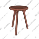 Mid Century Walnut Round Side Table for Living Spaces - 3D Models Mid Century Walnut Round Side Table for Living Spaces 3D Models