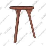 Mid Century Walnut Round Side Table for Living Spaces - 3D SketchUp Mid Century Walnut Round Side Table for Living Spaces 3D SketchUp