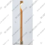 Monk Floor Lamp in Wood Veneer with Concrete Base