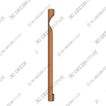 Monk Floor Lamp in Wood Veneer with Concrete Base 3D Decorative