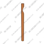 Monk Floor Lamp in Wood Veneer with Concrete Base 3D Models