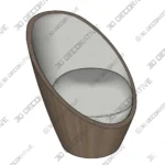 Noemi Accent Chair with Curved Back and Tapered Legs 3D Models